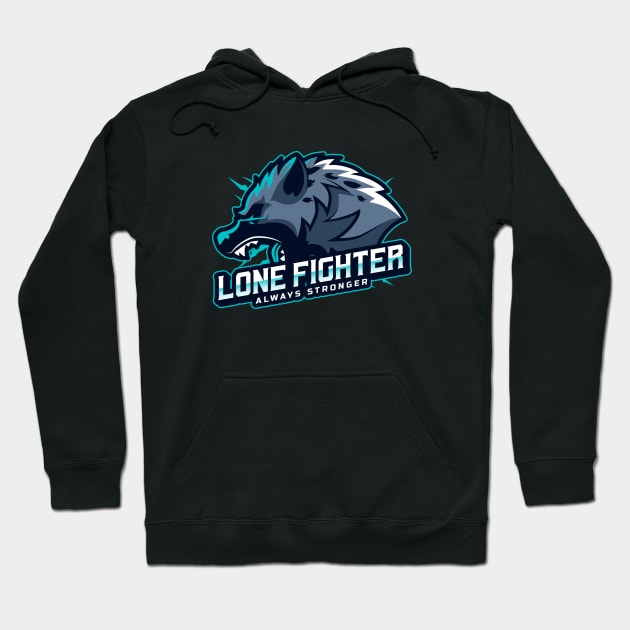 Lone fighter wolf Hoodie by Wolf Clothing Co